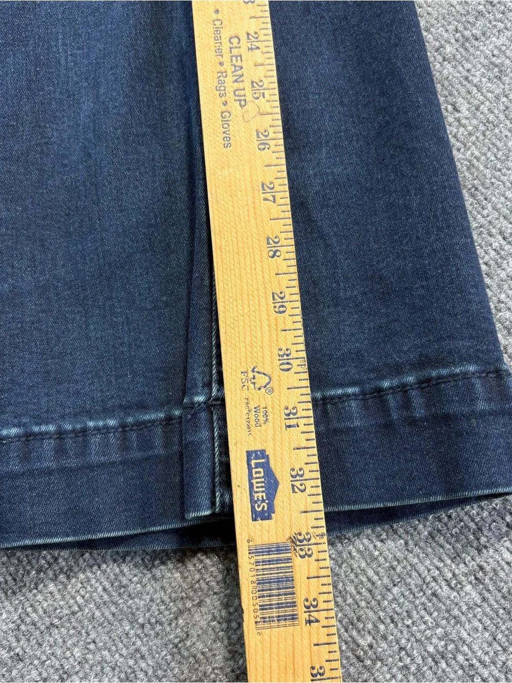 Rock & Roll Denim Woman's Jeans Size 26/34 Flare Bell Bottom Mid Rise Dark Wash